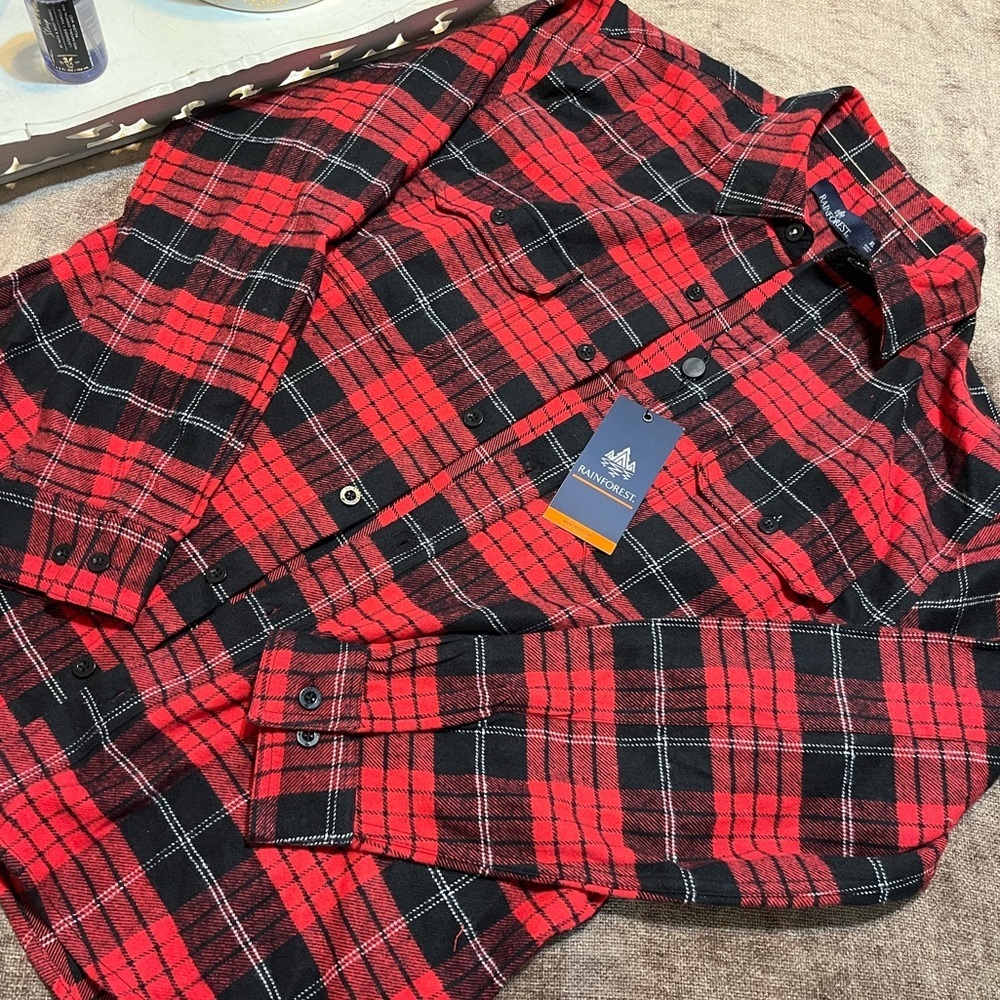 NWT The Rainforest Men’s Heavyweight Flannel Button Down Shirt - Size XL